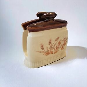 Vintage 70s Woolworth Japan Ceramic Napkin Holder Wheat Foliage Design